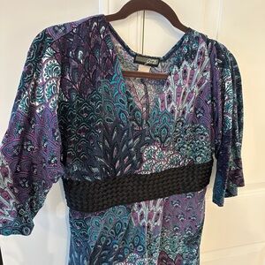 Chic Purple and Blue Paisley Lg Blouse